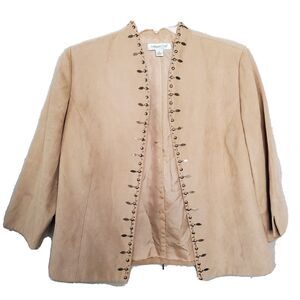 Coldwater Creek Beige Blazer with Stud Accents